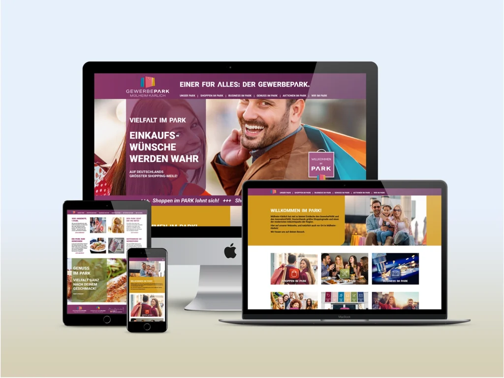 Webauftritt · Plattform · Datenbanklösung | Gewerbepark Mülheim Kärlich